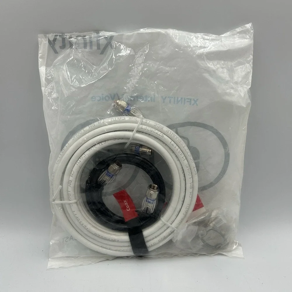 Comcast XFinity Internet/Voice‎ Coaxle Cable, Cable Tacks & Splitter New Sealed